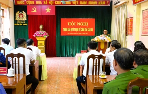 Công an tỉnh Hà Giang công bố các Quyết định về công tác cán bộ