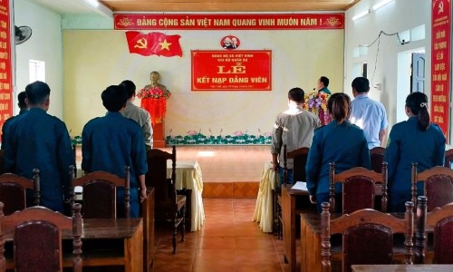 Chi bộ Quân sự xã Việt Vinh kết nạp đảng viên mới