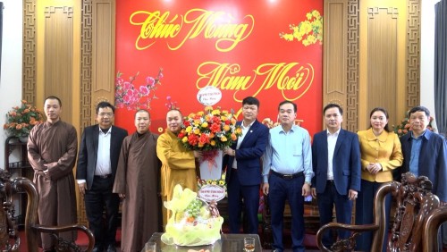 Giáo hội phật giáo Việt Nam tỉnh Hà Giang thăm và chúc Tết huyện uỷ Bắc Quang