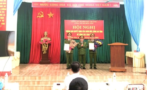 Hội nghị thông báo quyết định của Công an tỉnh Hà Giang về công tác cán bộ