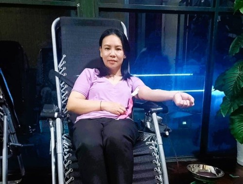 Cán bộ chiến sỹ Công an Bắc Quang hiến máu tìn nguyện cứu người