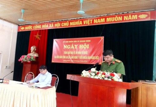 Xã Quang Minh tổ chức Ngày hội toàn dân bảo vệ an ninh tổ quốc và Diễn đàn công an xã lắng nghe ý kiến nhân dân năm 2023
