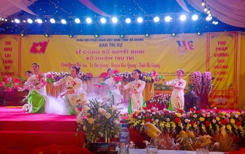 Công bố Quyết định bổ nhiệm Trụ trì chùa Quán Thế Âm, thôn Tân Tiến, xã Tân Quang