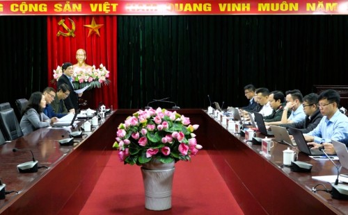 Đoàn kiểm tra của Sở tư pháp làm việc tại huyện Bắc Quang