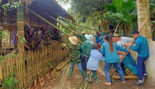 khắc phục hậu quả thiên tai tại xã Quang Minh