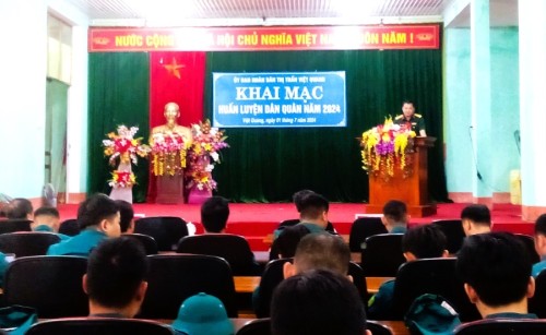 Việt Quang khai mạc huấn luyện dân quân năm 2024